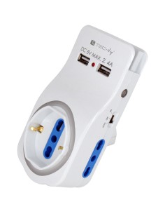 Multipresa 3 Posti e 2 Porte USB con Supporto per Smartphone e Luce Notturna 2