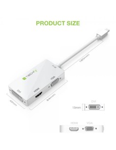 Adattatore 3 in 1 Mini DisplayPort 1.2 (Thunderbolt) a HDMI/DVI/VGA 2