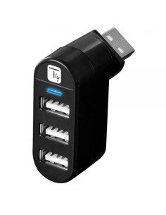 Mini Hub Rotante con 3 Porte USB 2.0 Nero