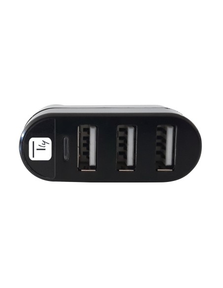 Mini Hub Rotante con 3 Porte USB 2.0 Nero