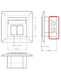 Presa a Muro Esterna 2xRJ45 Cat.6A Bianco 2