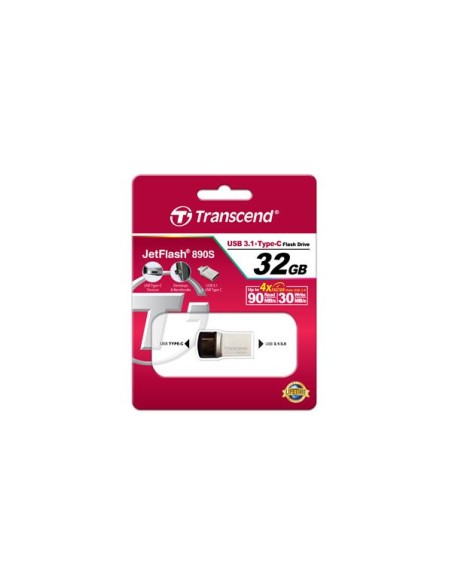 32GB JETFLASH 890  SILVER PLATING