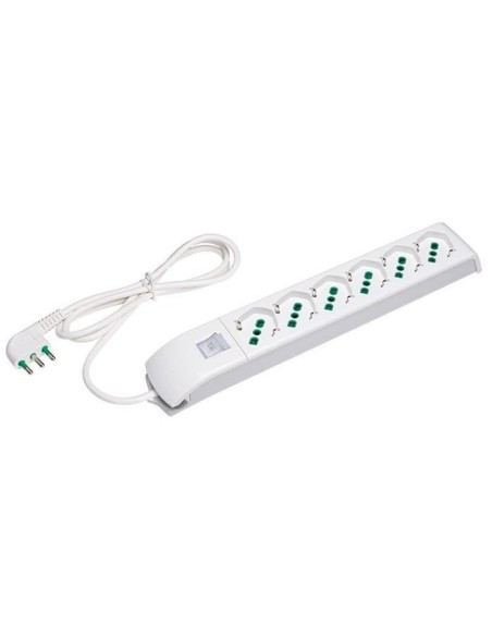 Multipresa 6 Posti Italiana Bipasso / Schuko Bianco