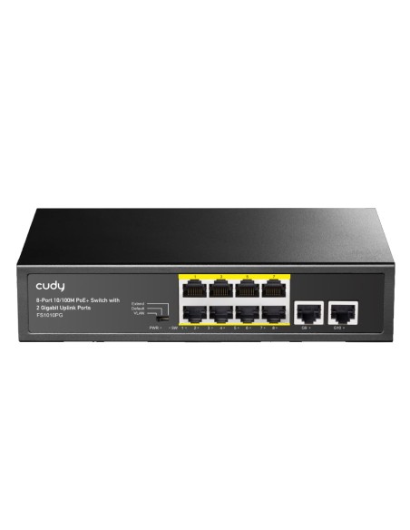 Switch PoE+ 10/100M 8 Porte con 2 Porte Uplink, FS1010PG