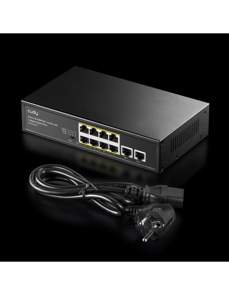 Switch PoE+ 10/100M 8 Porte con 2 Porte Uplink, FS1010PG