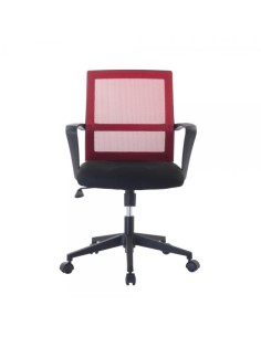 Sedia per Ufficio con Schienale Medio Nero/Bordeaux 2