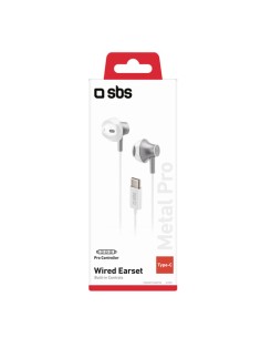 Auricolari Semi in ear SBS in metallo - connettore Type-C - microfono - bianco TEEARTYCMETW