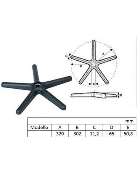 Base di ricambio per sedia da Ufficio