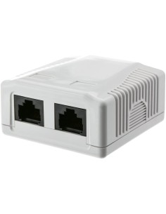 Presa a Muro con 2 Frutti RJ45 Cat.6 UTP Beige