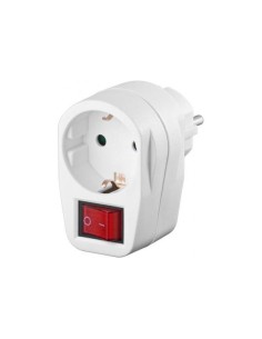 Adattatore con Presa Schuko CEE 7/4 con Interruttore Bianco