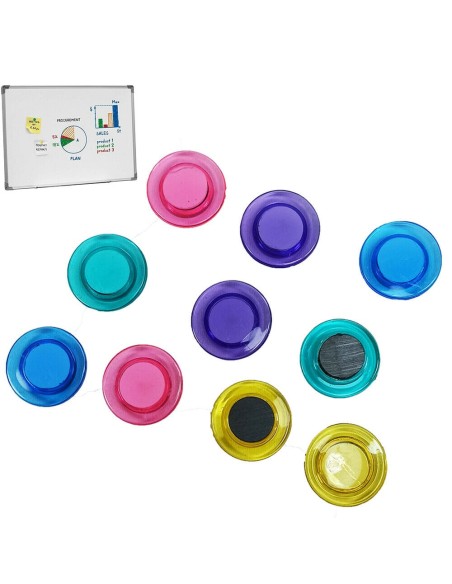 Calamite per Lavagna Magnetica Magneti Trasparenti Colorati 10 pz