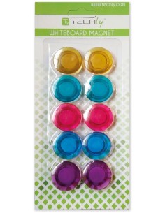 Calamite per Lavagna Magnetica Magneti Trasparenti Colorati 10 pz 2