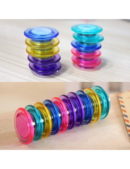 Calamite per Lavagna Magnetica Magneti Trasparenti Colorati 10 pz
