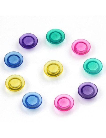 Calamite per Lavagna Magnetica Magneti Trasparenti Colorati 10 pz