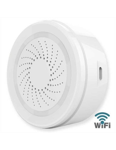 Sirena Allarme Smart Controllo vocale Alexa, Google Home Bianco