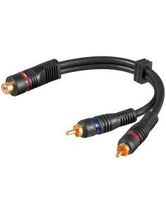 Cavo Adattatore RCA Femmina / 2x RCA Maschio 0.2m Nero