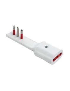 Adattatore Salvaspazio Extra Flat Spina Italiana 10A Angolata Presa Italiana 10A Bianco
