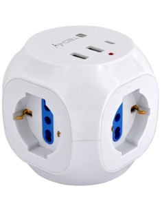 Multipresa a Cubo 3 Posti con 2 Porte USB-A e 1 USB-C™ QC3.0