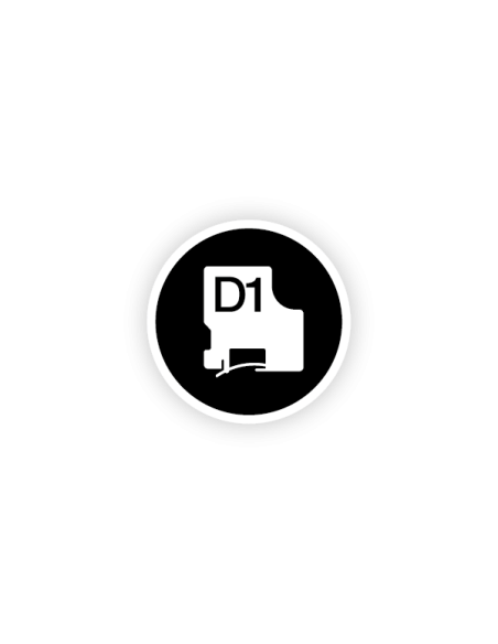 NASTRO  D1 12MMX7M NERO/TRASP