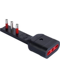 Adattatore Salvaspazio Extra Flat Spina e Presa Italiana 16A 2P+T Angolata Nero