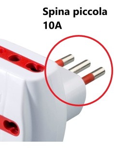 Adattatore Triplo Spina 2P+T Presa Bipasso 2P+T con Schuko 2