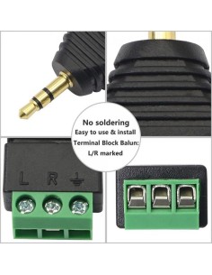 Adattatore Connettore Audio 3.5 mm Maschio a Terminal Block 3 pin 2