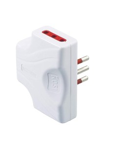 Adattatore Triplo Extrapiatto 3 Prese 10/16A 2P+T Bianco