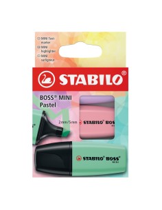 Evidenziatori Stabilo Boss® Mini Pastel - conf. 3 colori assortiti 07/3-2-03