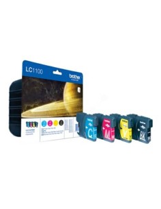 Cartucce inkjet blister 1100 Brother nero+ciano+magenta+giallo Conf. 4 - LC-1100VALBP