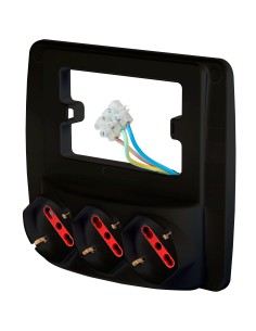 Multipresa da Parete 3 Posti Schuko Nero
