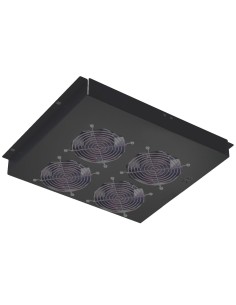 Gruppo di 4 Ventole a Soffitto Senza Termostato per Rack 19'' Nero