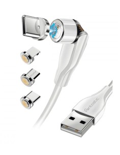 Cavo Magnetico di Ricarica 3 in 1 USB-C™ Micro USB e 8 pin con LED 1.2m