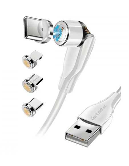 Cavo Magnetico di Ricarica 3 in 1 USB-C™ Micro USB e 8 pin con LED 1.2m