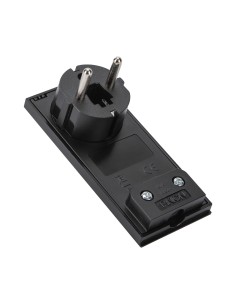 Spina Schuko 16A 2P+T Salvaspazio Super Sottile Smontabile Angolata Nero