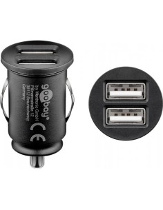 Caricatore Compatto da Auto 2 porte USB max.24W/4.8A Nero