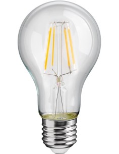 Lampadina LED E27 Bianco Caldo 4W con Filamento Classe E Trasparente