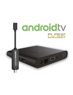 Decoder Smart AndroidTV BoxQ Google 4K Dolby con Dongle DVBT2
