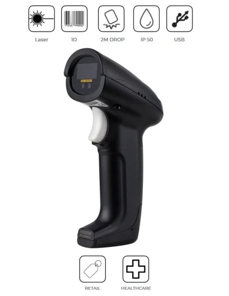 Lettore Codici a Barre USB Laser Barcode Reader 1D IP50