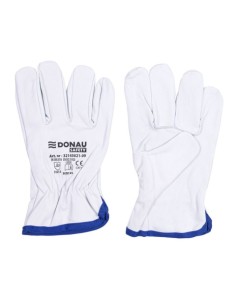 Guanti da lavoro in pelle di capra con polsino elastico bianco