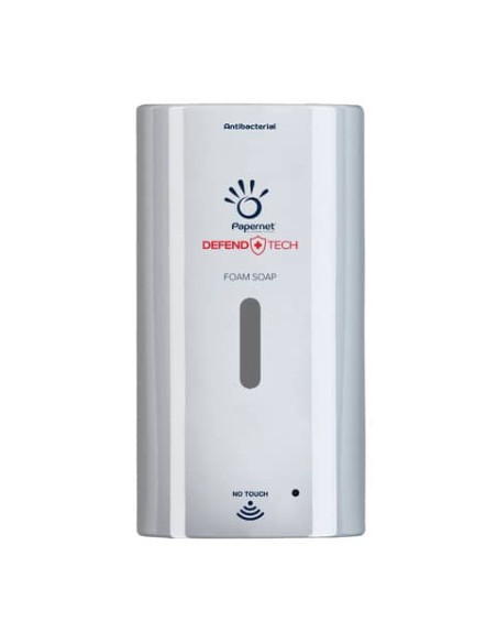 Dispenser antibatterico No Touch per cartuccia di sapone in schiuma Defend Tech - 25x12x13,5 cm Papernet bianco -