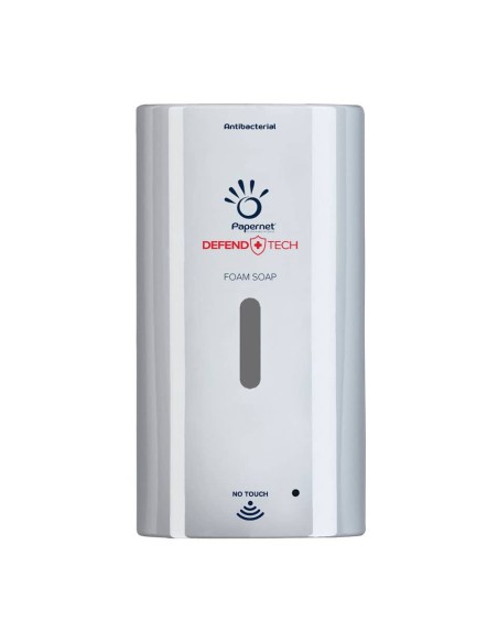 Dispenser antibatterico No Touch per cartuccia di sapone in schiuma Defend Tech - 25x12x13,5 cm Papernet bianco -