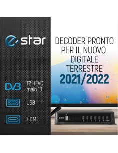 Ricevitore digitale terrestre eSTAR  T2 618 UHD - DVBT-2 RJ45  nero - T2 618 UHD 2