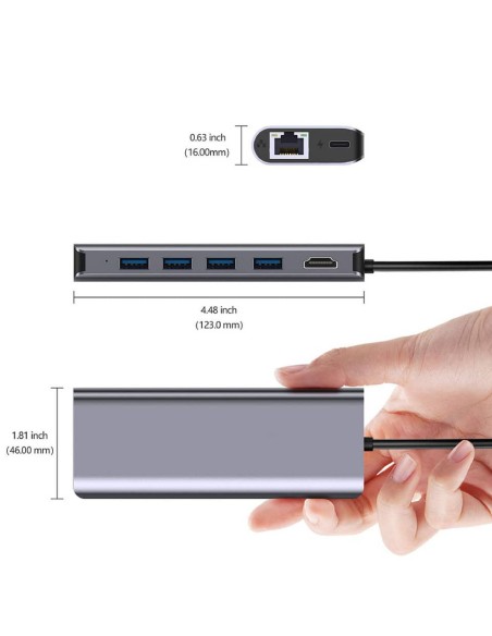 Docking station universale multiporta USB-C™ Up parts grigio 7 in 1 UP-DS-9857T