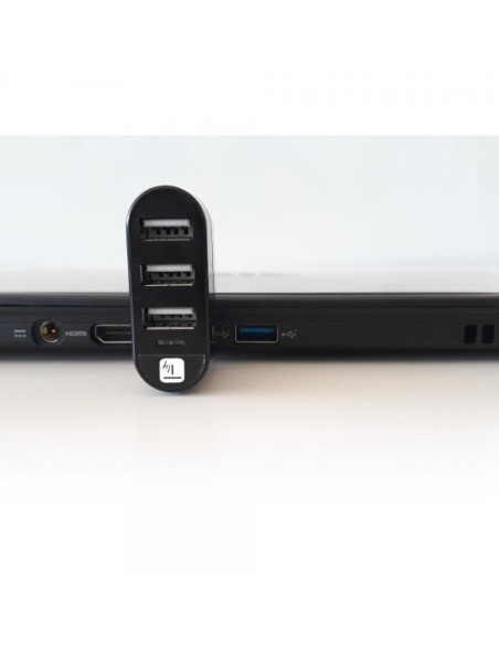 Mini Hub Rotante con 3 Porte USB 2.0 Nero