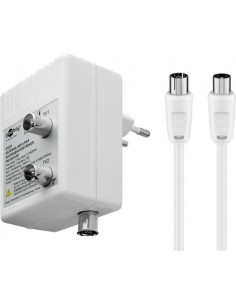 Amplificatore per Antenna Due Dispositivi (DVB-T / DVB-T2 / DVB-C) con Cavo