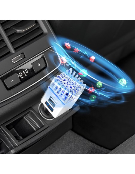 Ionizzatore Purificatore d'aria da Auto 12/24V 2xUSB, TX-130