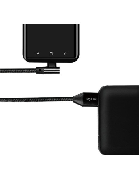 Cavo USB Micro-B Maschio Angolato/USB-A Maschio Dritto 0,3 metri Nero