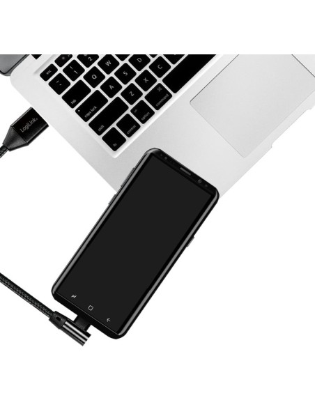 Cavo USB Micro-B Maschio Angolato/USB-A Maschio Dritto 0,3 metri Nero