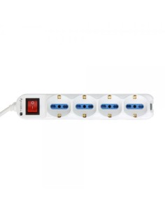 Multipresa 8 Posti Italiana Bipasso / 4 Schuko con Interruttore 2
