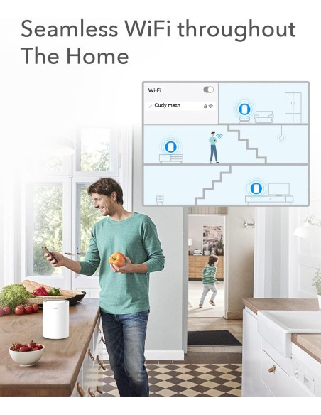 Sistema Wi-Fi 6 Mesh AX1800 Dual Band per Tutta la Casa, M1800 2pz